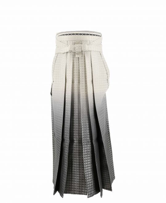 男性用袴単品レンタル(成人式・結婚式・卒業式)白黒ぼかし銀のストライプ[身長175cm]No.266